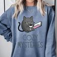 Cozy Mysteries Coffee And Novel For Book Lovers Comfort Colors Sweatshirt Denim