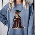 Cute Mouse Reading Book Graduation Comfort Colors Sweatshirt Denim