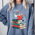 Cute Reading Seal On Books Book Lover Comfort Colors Sweatshirt Denim