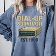 Dial Up Survivor Retro 90s Internet Nostalgia Comfort Colors Sweatshirt Denim