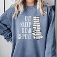 Eat Sleep Read Repeat Reading Book Librarian Men Women Kids Comfort Colors Sweatshirt Denim Eat Sleep Read Repeat Reading Book Librarian Men Women Kids Comfort Colors Sweatshirt Denim
