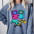 Eighties Console Controller Gaming Player Gadget Nostalgia Comfort Colors Sweatshirt Denim
