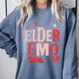Elder Emo Retro Punk Typography Nostalgia Comfort Colors Sweatshirt Denim Elder Emo Retro Punk Typography Nostalgia Comfort Colors Sweatshirt Denim