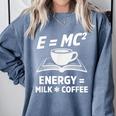 EMC2 Energy Milk x Coffee Science Book Math Lover Comfort Colors Sweatshirt Denim