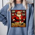 Family Christmas Retro Santa Holiday Nostalgia Vibes Comfort Colors Sweatshirt Denim