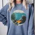 Fish Bowl Frutiger Aero Y2K Retro Vibes Comfort Colors Sweatshirt Denim
