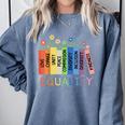 Floral Book Equality Human Rights Social Justice Peace Love Comfort Colors Sweatshirt Denim