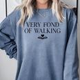 Very Fond Of Walking Book Lover Mom Walking Bookish Comfort Colors Sweatshirt Denim