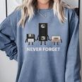 Never Forget Retro Nostalgia Tapes Throwback 80s Premium Tri-Blend Comfort Colors Sweatshirt Denim