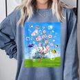 Frutiger Aero Aesthetic Tech Cherry Blossom Fishes Bubbles Comfort Colors Sweatshirt Denim Frutiger Aero Aesthetic Tech Cherry Blossom Fishes Bubbles Comfort Colors Sweatshirt Denim