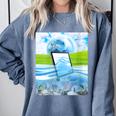 Frutiger Aero Aesthetic Tech Water Fishes Monitor Screen Comfort Colors Sweatshirt Denim Frutiger Aero Aesthetic Tech Water Fishes Monitor Screen Comfort Colors Sweatshirt Denim