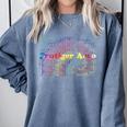 Frutiger Aero Graphic Er Tie Dye Comfort Colors Sweatshirt Denim