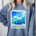 Frutiger Aero Skeuomorphism User Interface Nostalgia Premium Tri-Blend Comfort Colors Sweatshirt Denim