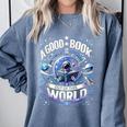 A Good Book Is Out Of This World Shirt Astronaut Reading Comfort Colors Sweatshirt Denim