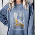Gothic Book Lover Skeleton Comfort Colors Sweatshirt Denim