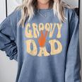 Groovy Dad 70s Aesthetic Nostalgia 1970's Retro Dad Comfort Colors Sweatshirt Denim
