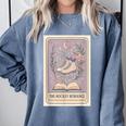 Hockey Romance Tarot Card Books Reader Cozy Reading Comfort Colors Sweatshirt Denim