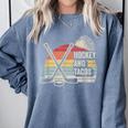 Hockey And Tacos Retro Nostalgia Lovers Comfort Colors Sweatshirt Denim