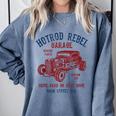 Hotrod Rebel Automotive Nostalgia Old Car Distressed Comfort Colors Sweatshirt Denim