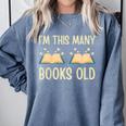 I'm This Many Books Old Read Book 2nd Birthday 2 Years Old Comfort Colors Sweatshirt Denim I'm This Many Books Old Read Book 2nd Birthday 2 Years Old Comfort Colors Sweatshirt Denim