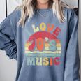 I Love 70's Music Retro Style Nostalgia Cassette 1970s Party Comfort Colors Sweatshirt Denim