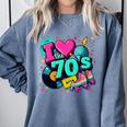 I Love The 70s Retro Cassette Roller Vinyl Disco Nostalgia Premium Tri-Blend Comfort Colors Sweatshirt Denim