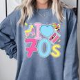 I Love 70's Retro Style Nostalgia Vibe 1970's Party Premium Tri-Blend Comfort Colors Sweatshirt Denim I Love 70's Retro Style Nostalgia Vibe 1970's Party Premium Tri-Blend Comfort Colors Sweatshirt Denim