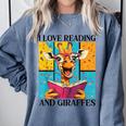 Love Reading And Giraffes Cute Giraffe Reading Book Lovers Comfort Colors Sweatshirt Denim Love Reading And Giraffes Cute Giraffe Reading Book Lovers Comfort Colors Sweatshirt Denim