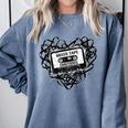 Mixed Tape Emotions Music Lover Nostalgia Quote Comfort Colors Sweatshirt Denim