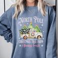 North Pole Tree Farm Merry Christmas Holiday Scene Nostalgia Comfort Colors Sweatshirt Denim North Pole Tree Farm Merry Christmas Holiday Scene Nostalgia Comfort Colors Sweatshirt Denim