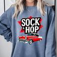Nostalgia 1950s Sock Hop Dance Comfort Colors Sweatshirt Denim