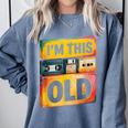 Im This Old Retro 80s 90s VHS Cassette Floppy Disk Nostalgia Comfort Colors Sweatshirt Denim
