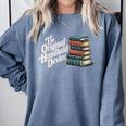 The Original Handheld Device Book Fair Book Lover Comfort Colors Sweatshirt Denim