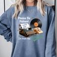 Please BePatient I'm From The 1900s Sarcastic Joke Premium Tri-Blend Comfort Colors Sweatshirt Denim