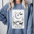 The Reader Tarot Card Bookworm Books Lover Dragon Librarians Comfort Colors Sweatshirt Denim