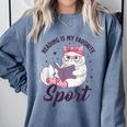 Reading Is My Favorite Sport Saying Cat And Book Lover Comfort Colors Sweatshirt Denim