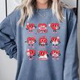 Reading Heart Book Valentines Day Teacher Women Girl Comfort Colors Sweatshirt Denim