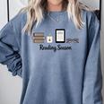 Reading Season Book Lover Librarian Cozy Bookworm Comfort Colors Sweatshirt Denim