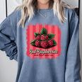 Red Raspberries Farm Fresh Since 1987 Nostalgia Comfort Colors Sweatshirt Denim