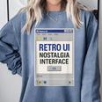 Retro Computer Dialog Box 90s Desktop Interface Nostalgia Comfort Colors Sweatshirt Denim