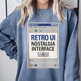 Retro Computer Dialog Box 90s Desktop Interface Nostalgia Comfort Colors Sweatshirt Denim