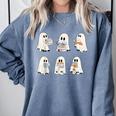 Retro Ghost Reading Books Halloween Bookish Ghost Bookworm Comfort Colors Sweatshirt Denim Retro Ghost Reading Books Halloween Bookish Ghost Bookworm Comfort Colors Sweatshirt Denim