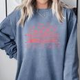 Retro Grow In Grace Wildflower Book Christian Bible Verse Comfort Colors Sweatshirt Denim