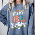 Retro It's My 18th Birthday Boho Nostalgia Women Kids Comfort Colors Sweatshirt Denim Retro It's My 18th Birthday Boho Nostalgia Women Kids Comfort Colors Sweatshirt Denim