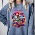 Retro Graphic Print With a Touch Of Nostalgia Comfort Colors Sweatshirt Denim Retro Graphic Print With a Touch Of Nostalgia Comfort Colors Sweatshirt Denim