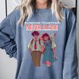 Running Together Always Connected Anime Nostalgia Message Comfort Colors Sweatshirt Denim