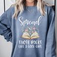 Spread Those Pages Like A Good Girl Bookworm Book Lover Comfort Colors Sweatshirt Denim