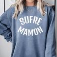 Sufre Mamon Nostalgia 80's Post Punk Premium Tri-Blend Comfort Colors Sweatshirt Denim Sufre Mamon Nostalgia 80's Post Punk Premium Tri-Blend Comfort Colors Sweatshirt Denim
