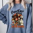 Support Your Local Trick Or Treaters Retro Spooky Nostalgia Comfort Colors Sweatshirt Denim
