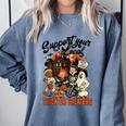 Support Your Local Trick Or Treaters Retro Spooky Nostalgia Comfort Colors Sweatshirt Denim